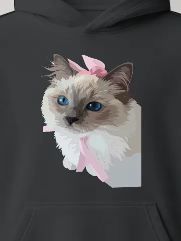 Pink Bow Kitten Hoodie