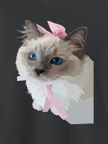Pink Bow Kitten Tee